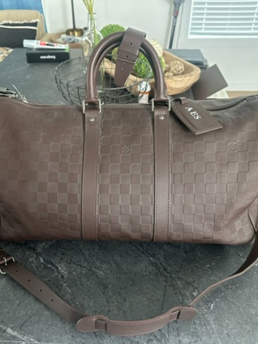 Louis Vuitton Keepall 45 Damier Infini Meteor N41196 + Original Receipt